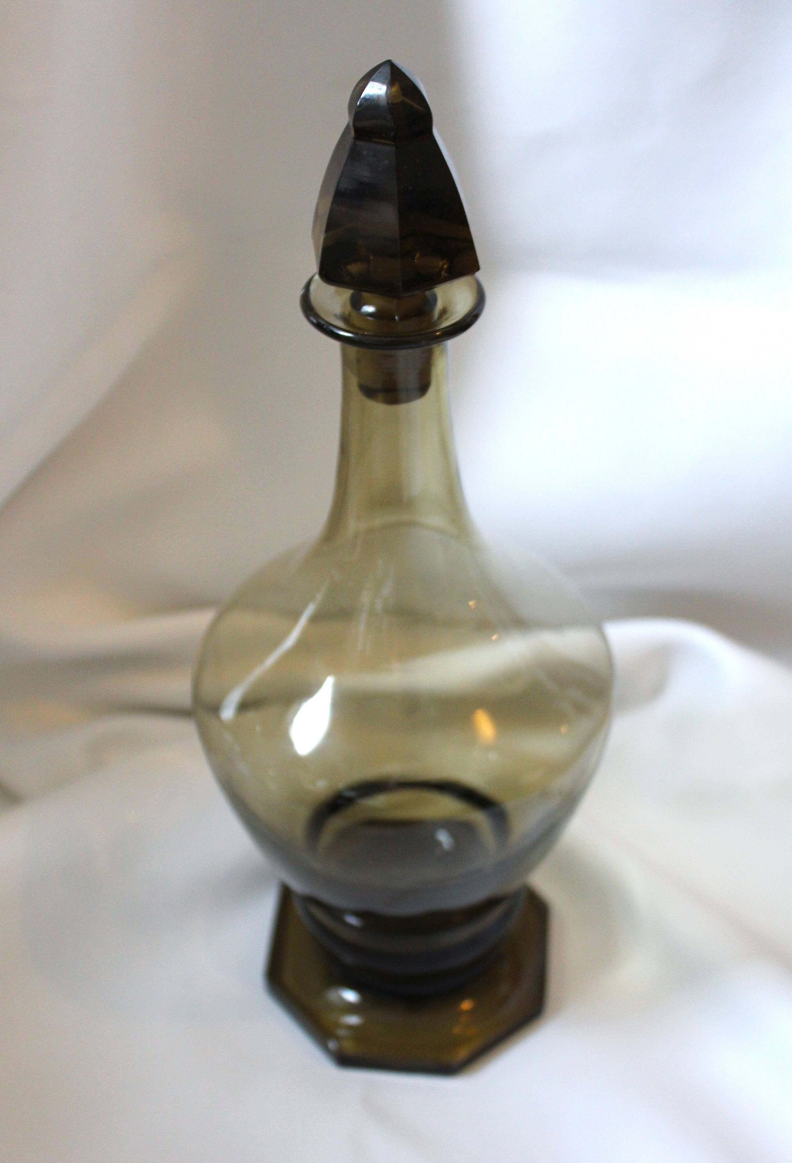 Black smoked glass carafe