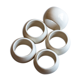 Set of five rounds of vintage stoneware towel