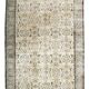 7x10 Turkish Cream Brown Bordered Vintage Rug, 207x316Cm