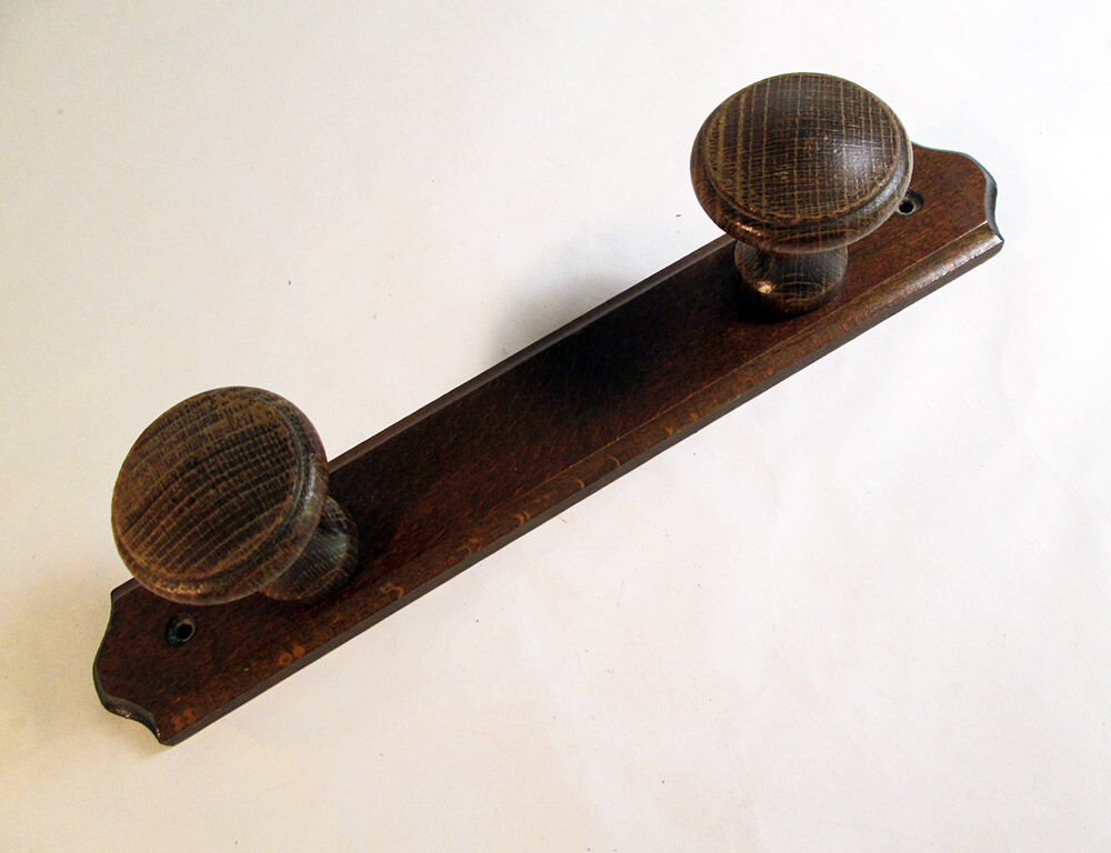 Wooden wall coat rack 2 hooks