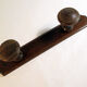Wooden wall coat rack 2 hooks
