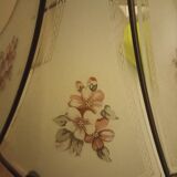 Stained glass lamp with porcelain and bronze base