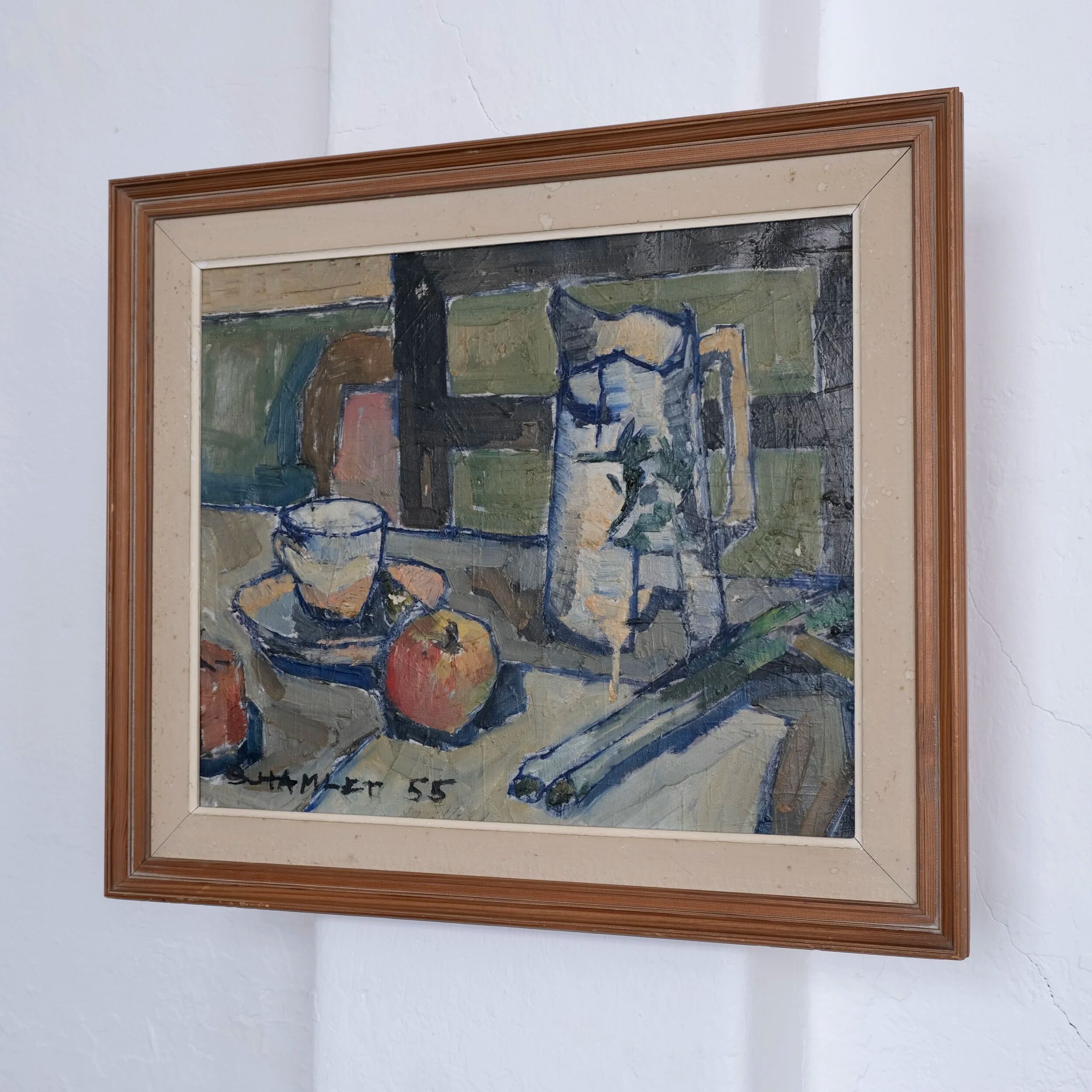 Sven-Olof Hamlet still life oil painting with pitcher | 1955