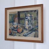 Sven-Olof Hamlet still life oil painting with pitcher | 1955