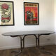 Table chrome et verre 70s