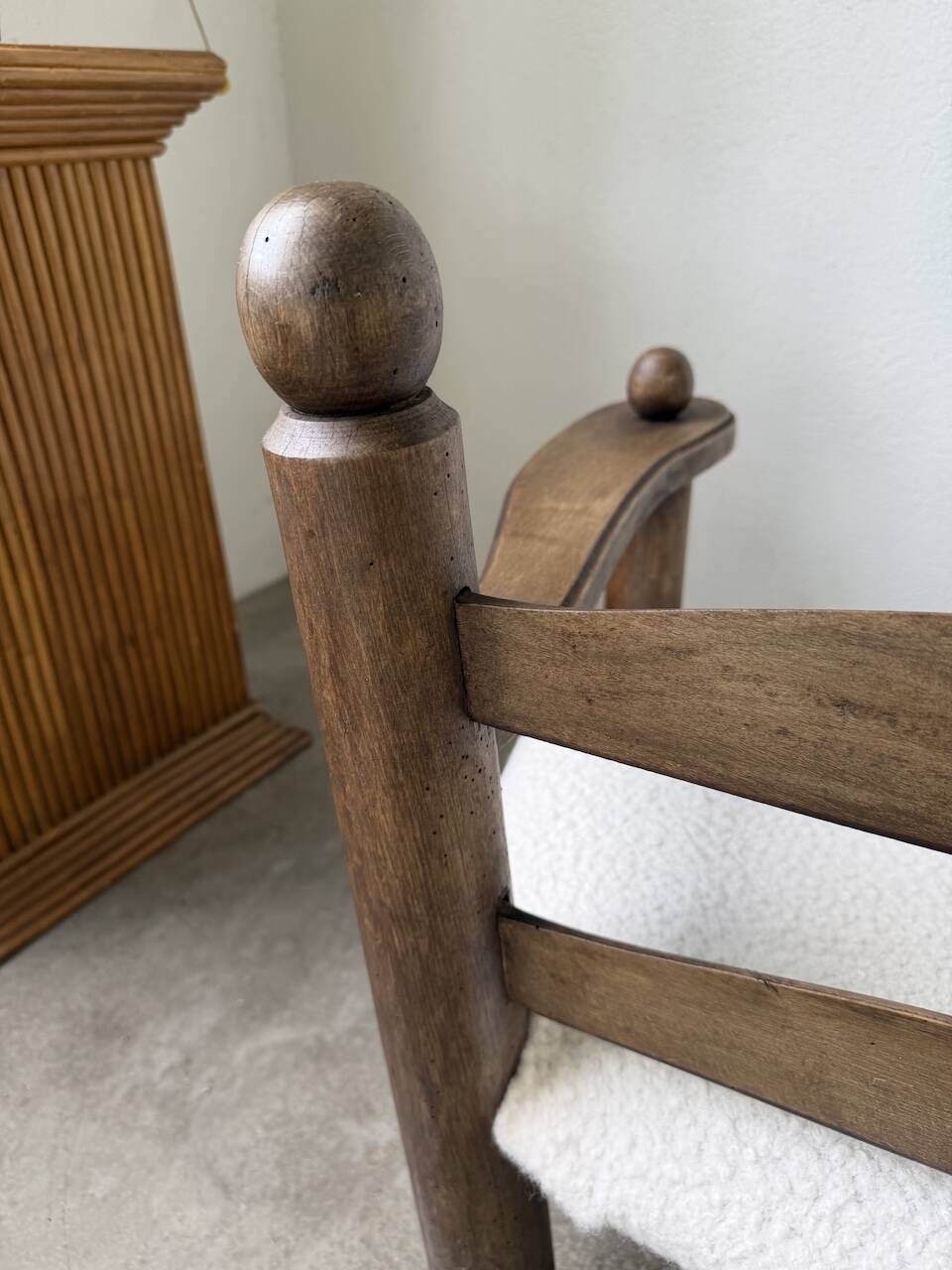 Pair of Dudouyt armchairs from the 1950s, oak.