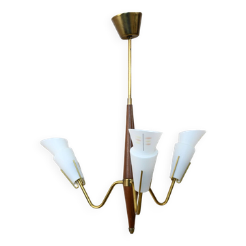 Vintage pendant light with opaline
