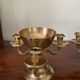 Pair of solid brass calyx candlesticks