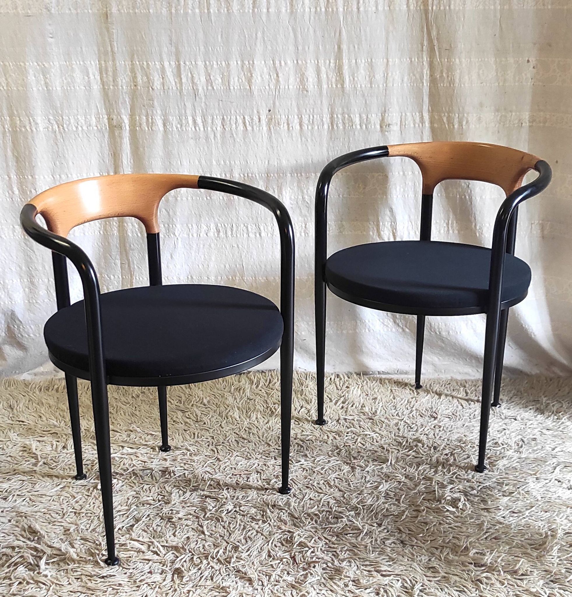 Set of 6 designer chairs, Boléro model, by Archirivolto - 80s/90s