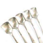 Set of 5 ice cream spoons, silver-plated white metal, Germany, 1930s