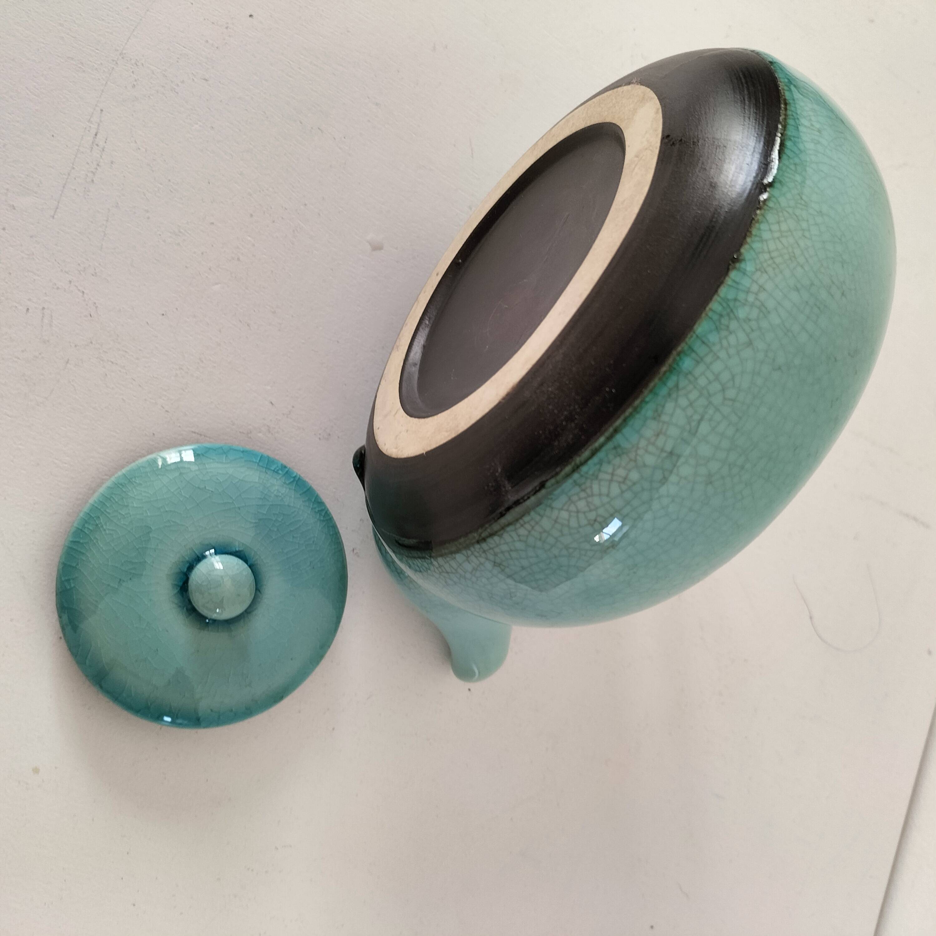 crackle effect ceramic teapot