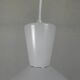UFO-shaped pendant lamp with white glass on top and clear glass with white