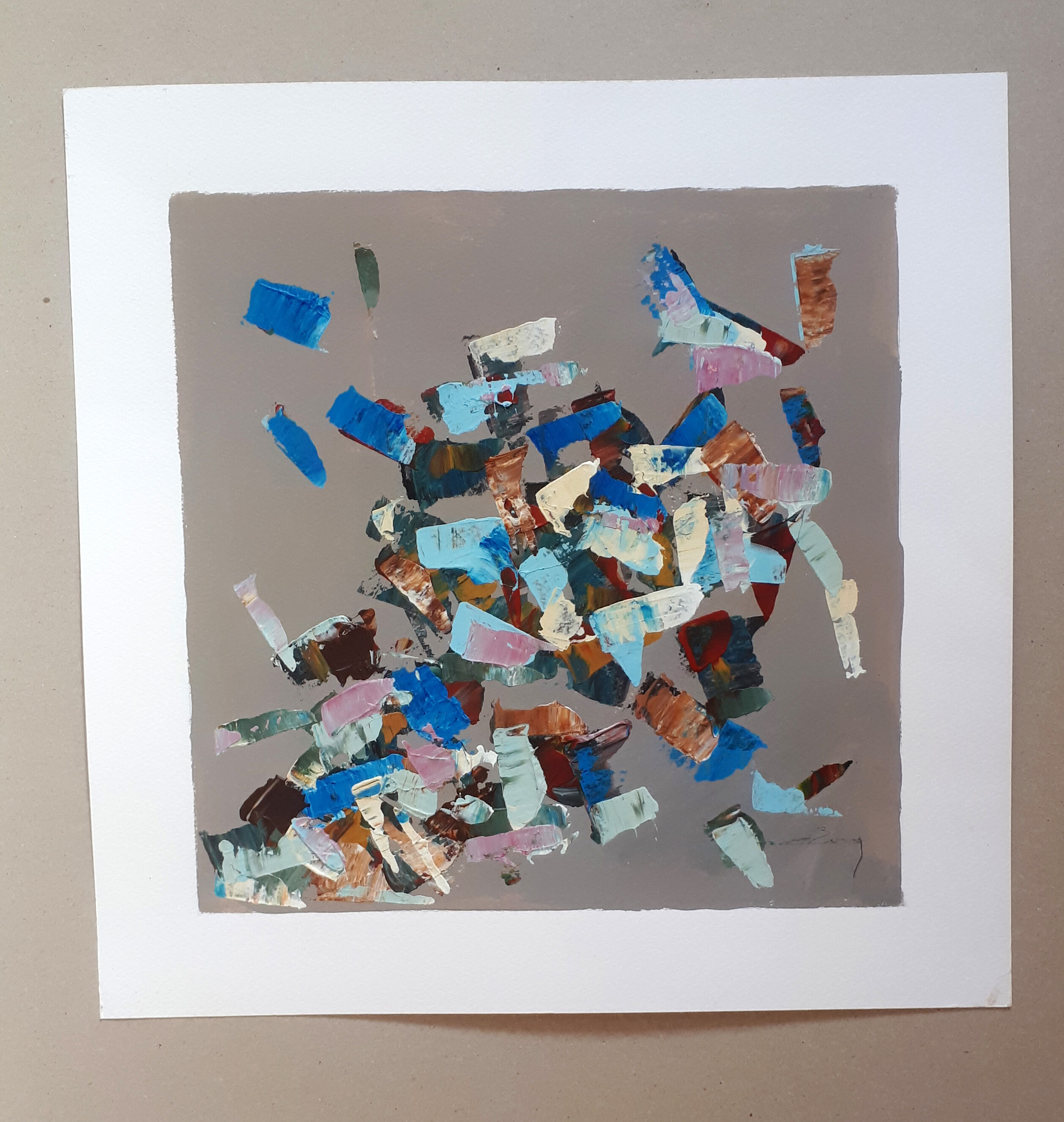 "composition abstraite" acrylique sur papier