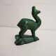 Vintage green ceramic deer figurine St Clément