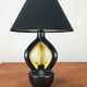 Yellow and black ceramic lamp, Vallauris