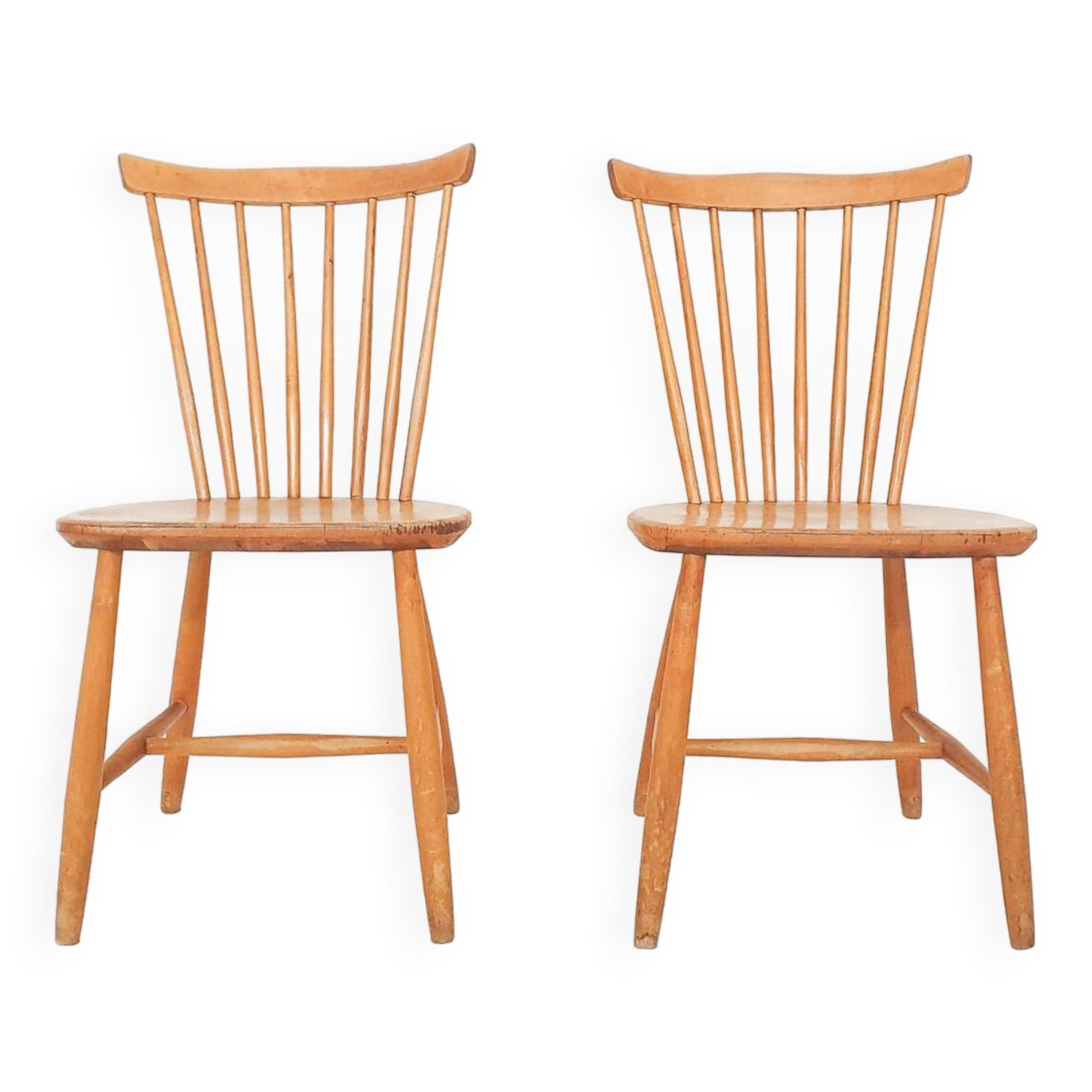 Pastoe style spindle back dining chairs,The Netherlands 1950's