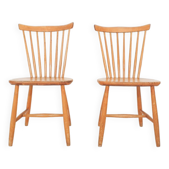 Chaises de salle à manger à dossier fuseau de style Pastoe, Pays-Bas, années 1950