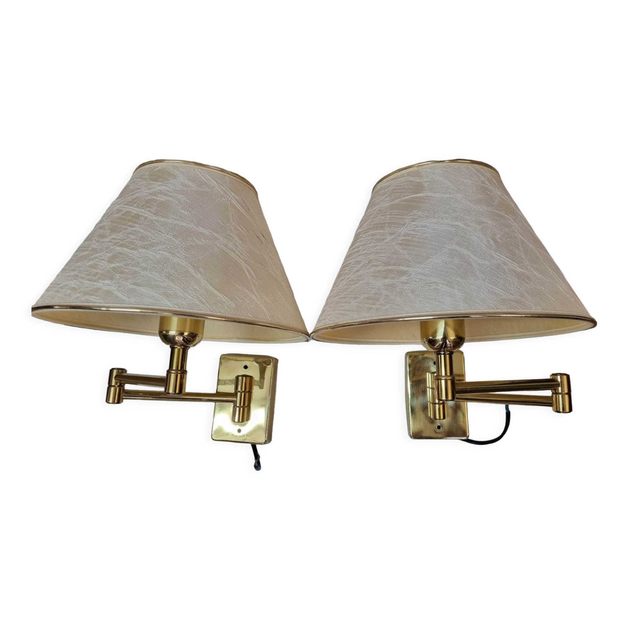 Gilded brass hinged sconces
