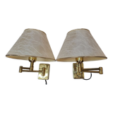 Gilded brass hinged sconces