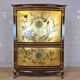 Vintage Chinese cabinet with gold leaf and flowers / oriental cabinet