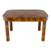 Table extensible Art Déco moderniste en noyer 1930–1944
