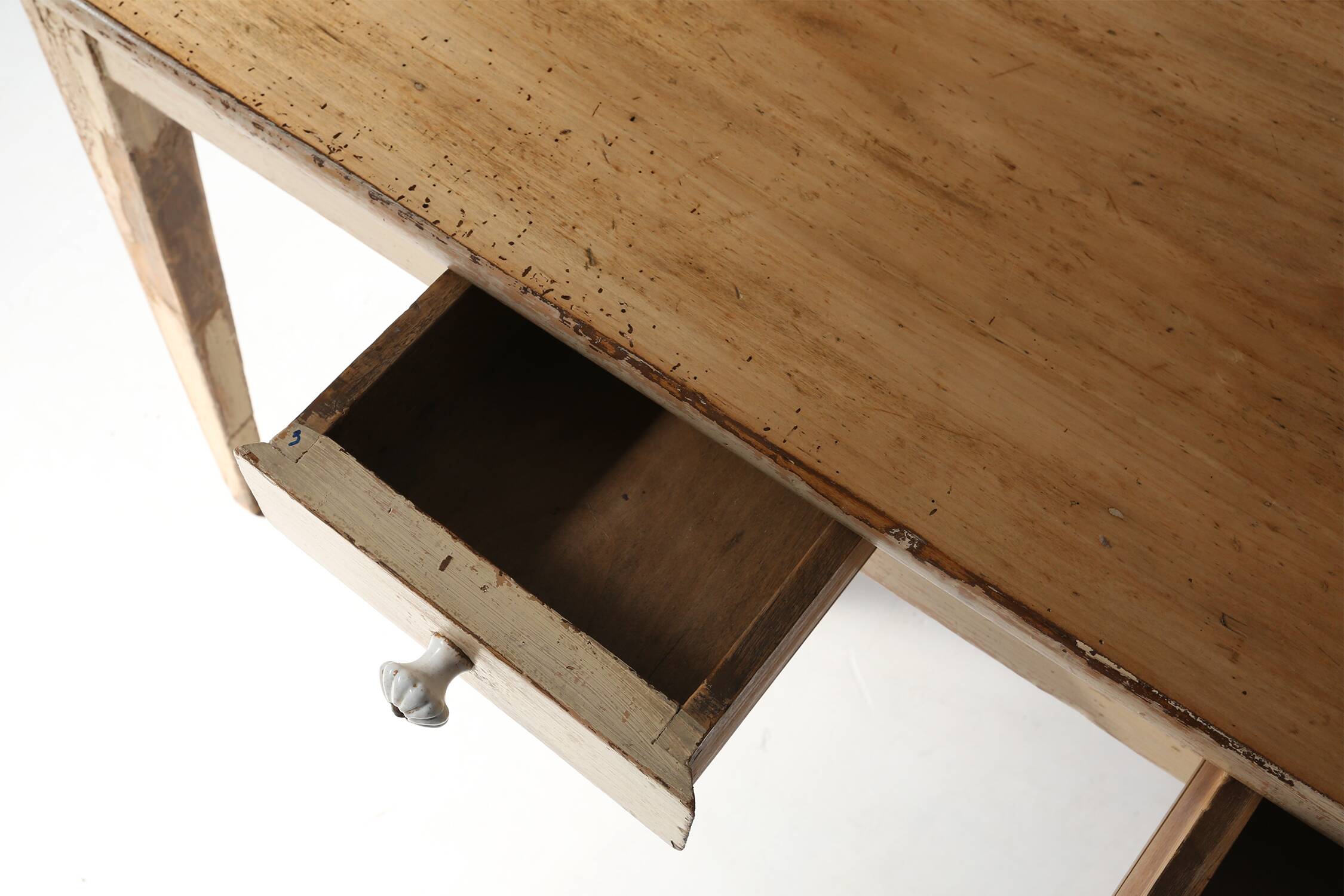 French farm table with tapered legs late 1800