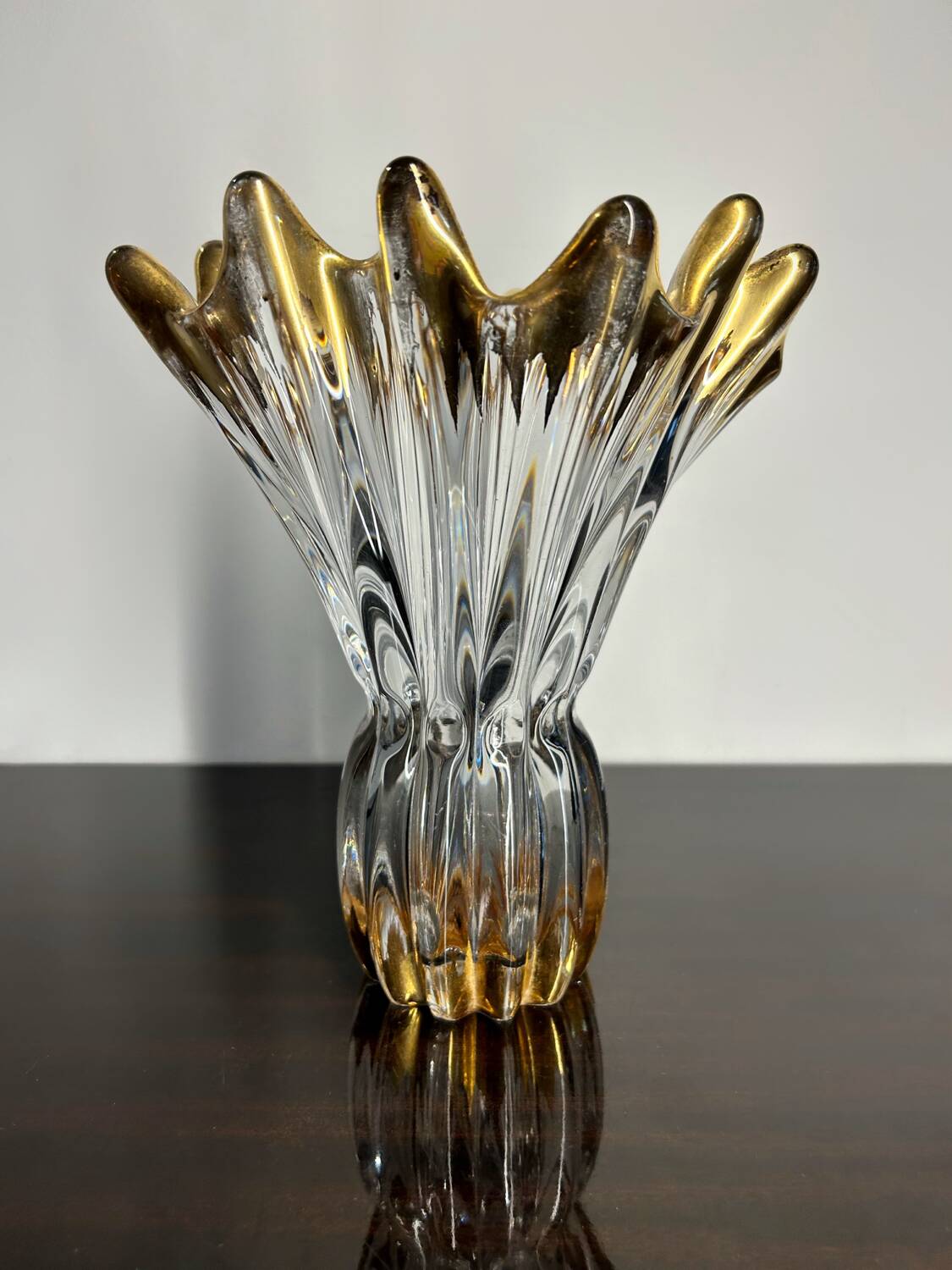 Crystal and gold vase from the 50s