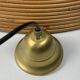 Lampe à suspension XL 71 cm en roseau, rotin, bambou et laiton, Italie