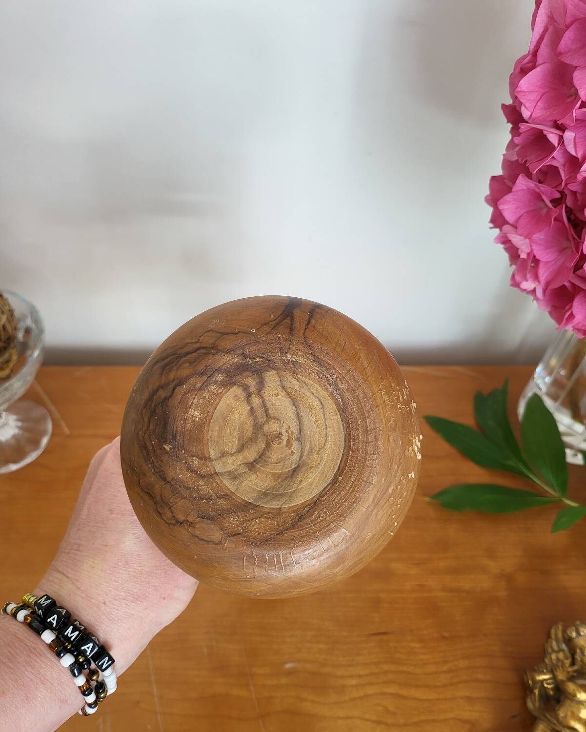 Porte chapeau en bois tourné, buis