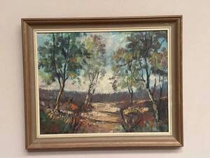 Mid-Century Oil on canvas “Trees” by Lars S 58, Vintage & Framed 57×47cm
