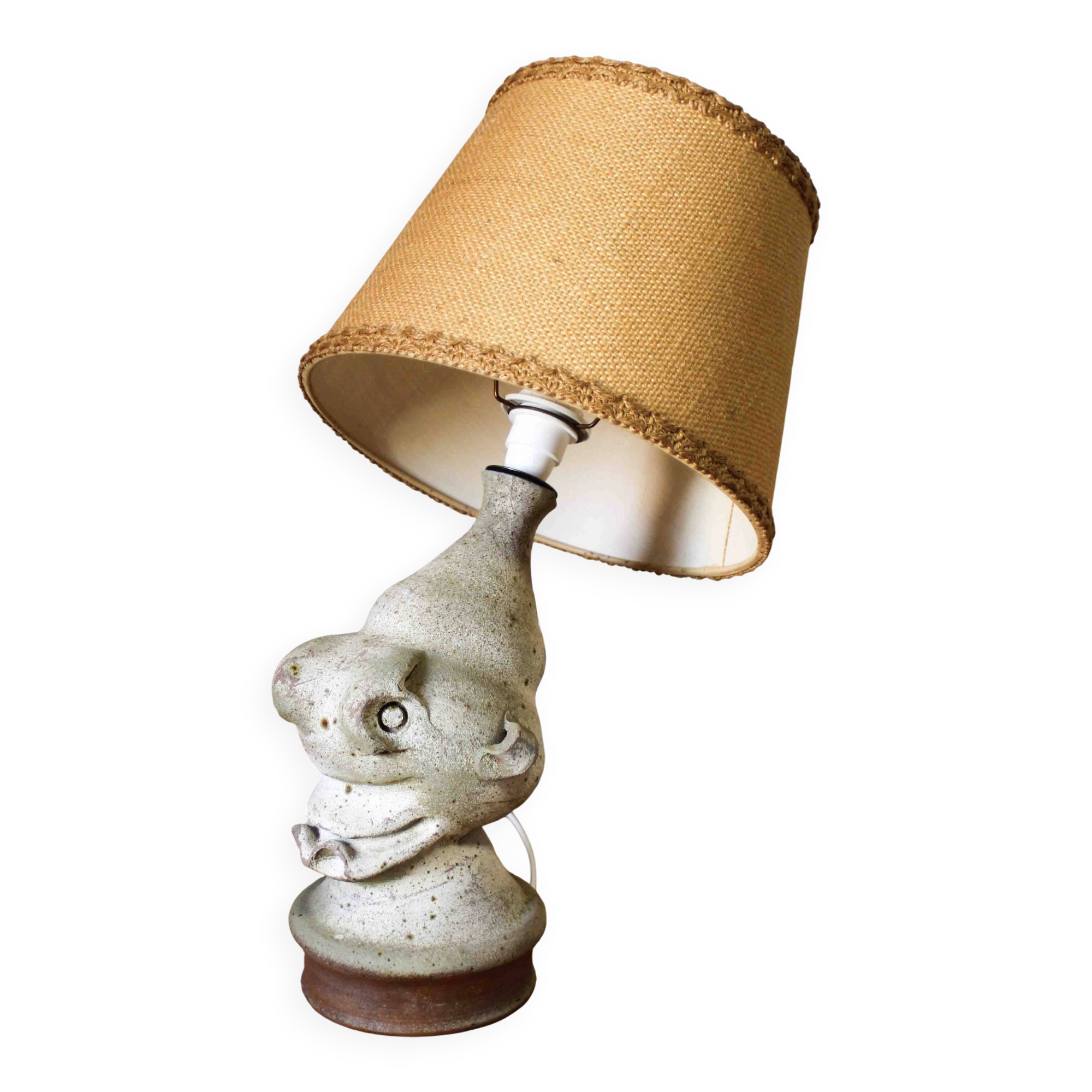 Stoneware lamp by Jean-Claude Séguin - Stoneware from Puisaye