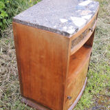 Art deco bedside table wood & marble