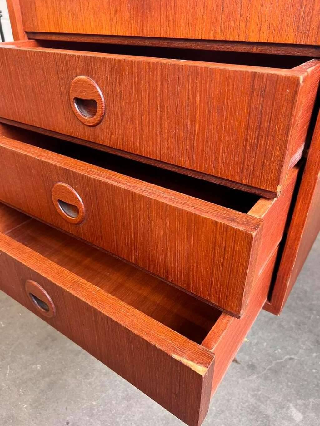 Vintage teak desk: double sided