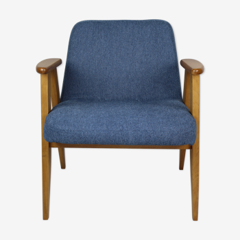 Vintage blue 366 Lounge Chair by Józef Chierowski, 1970s