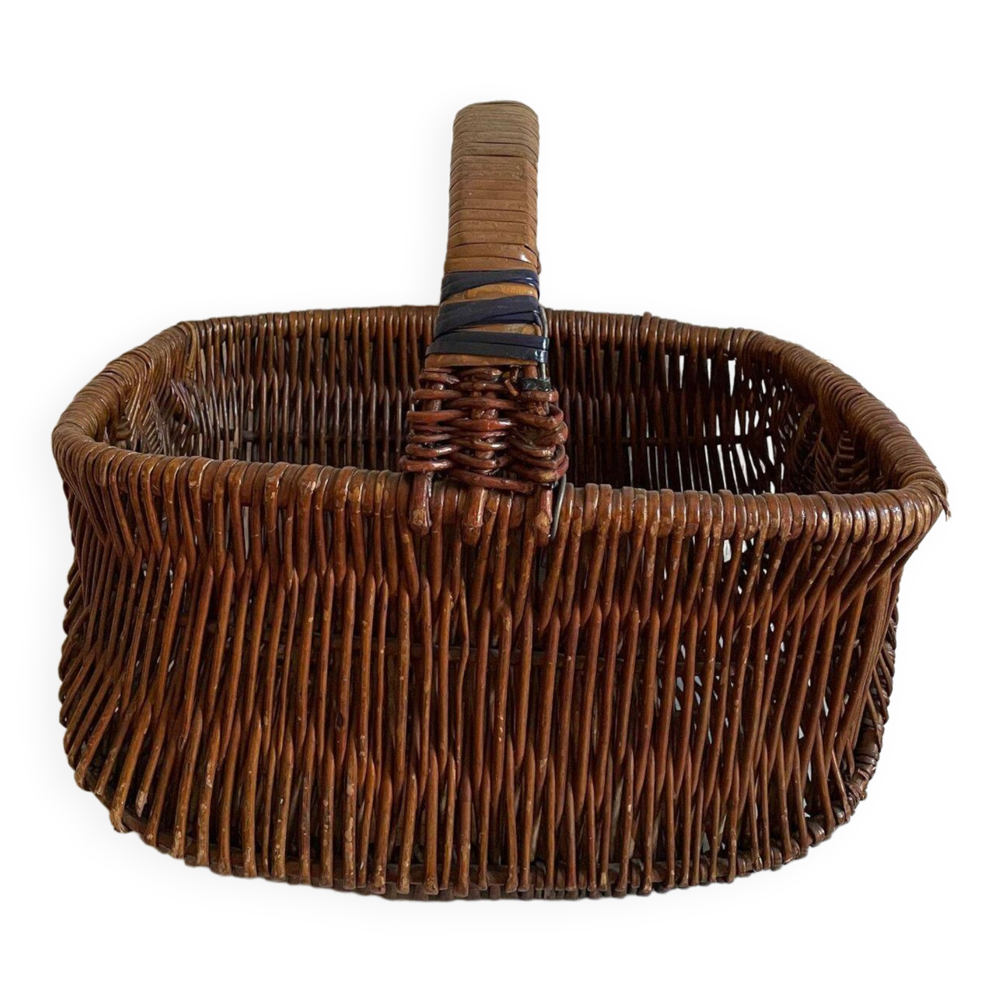 Brown wooden wicker basket