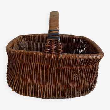 Brown wooden wicker basket
