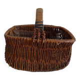 Brown wooden wicker basket