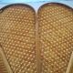 Pair of vintage "tulip" wall lights in rattan and canework