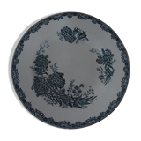 Old faience plate old St Amand decoration Daisy blue flowers