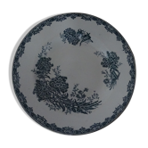 Old faience plate old St Amand decoration Daisy blue flowers