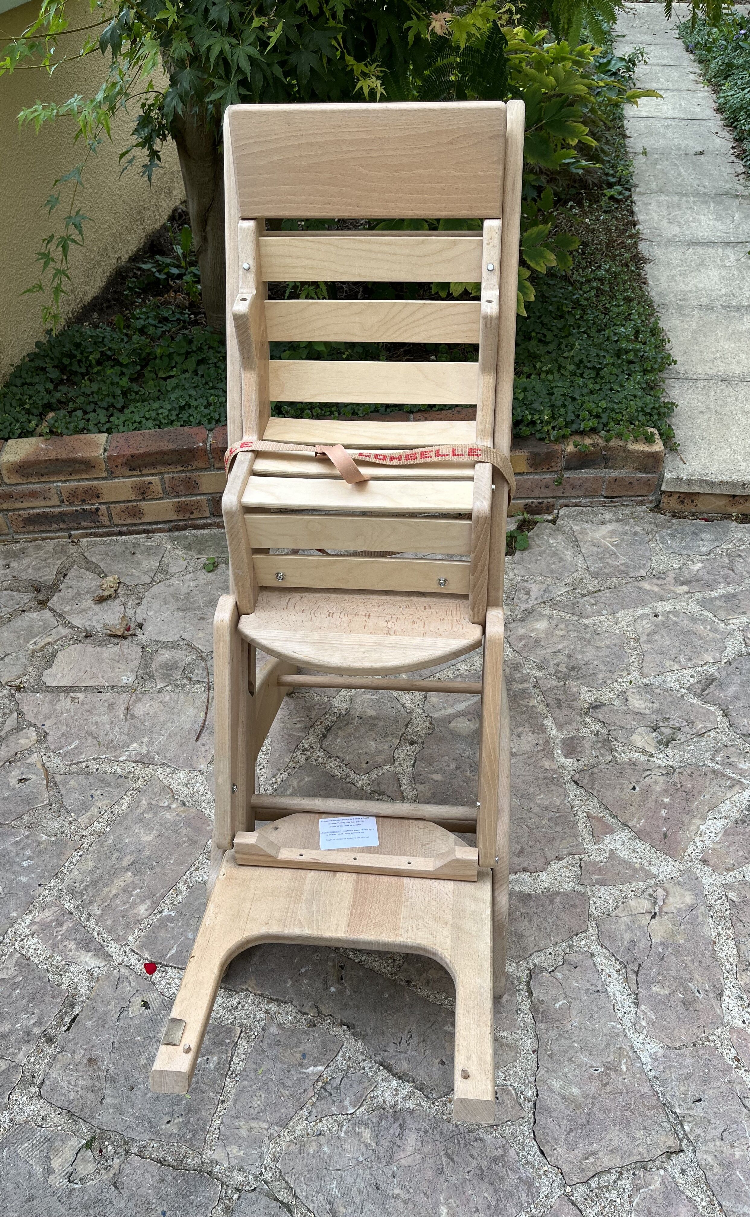 Wooden high baby chair