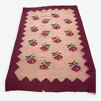 Romanian floral wool rug