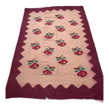 Tapis floral roumain en laine