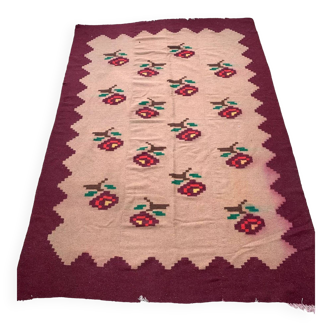 Romanian floral wool rug