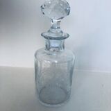 Old engraved crystal bottle