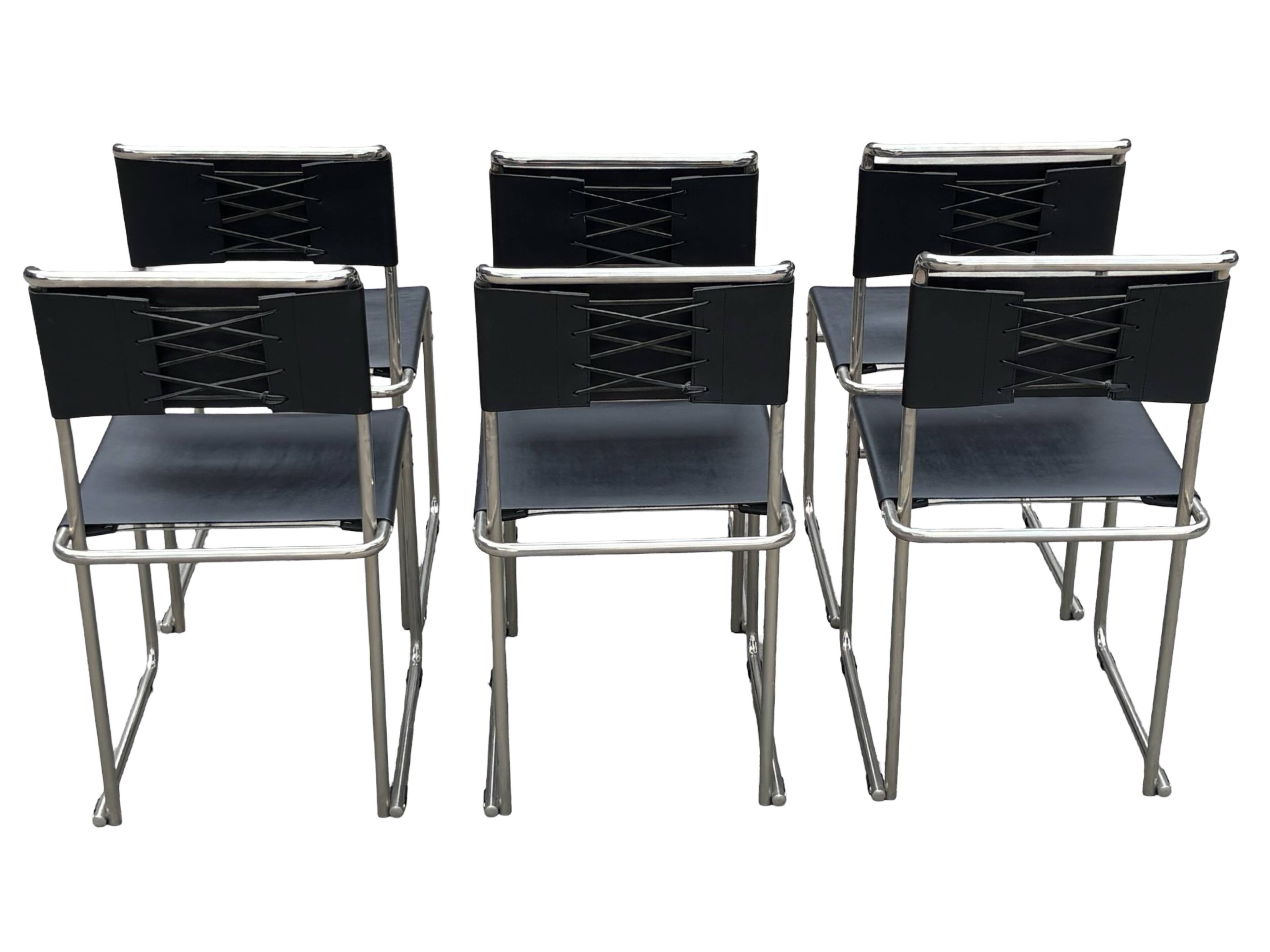 Set of 6 B5/B40 Chairs with Tubular Frame attributed to Marcel Breuer
