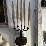 Metal candlestick, Murano glass ornament