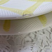 Set of 2 flat plates Salins yellow tiles diameter 24.3 cm