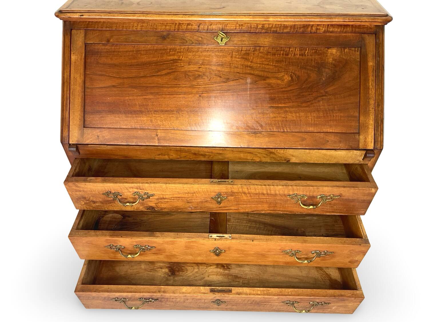 Antique Italian secrétaire in solid walnut, 1920s/1930s.