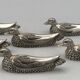 6 vintage DUCK-shaped knife rests, silver-plated metal, SILEA